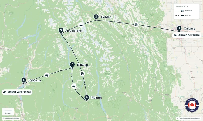Carte de l’itinéraire