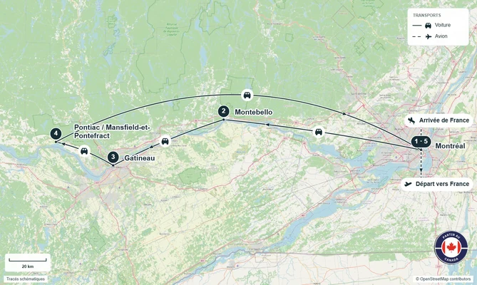 Carte de l’itinéraire