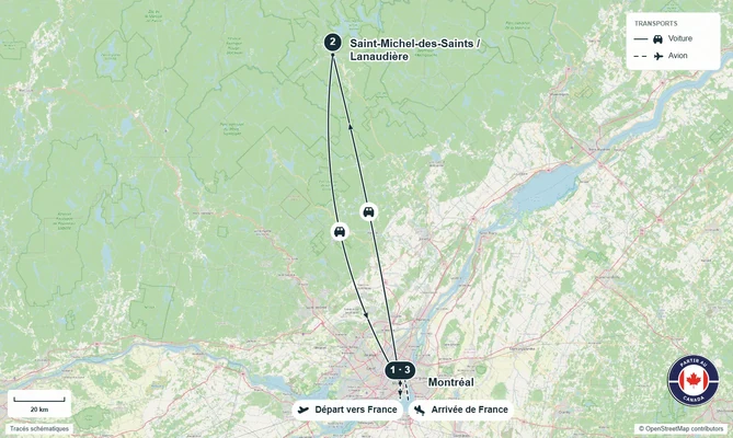 Carte de l’itinéraire
